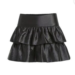 Scoop NYC Black Ruffled Mini Skirt